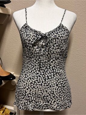 Rouje Paris Darius Blue and White Floral Spaghetti-Strap Tank Top Size 38 EUC